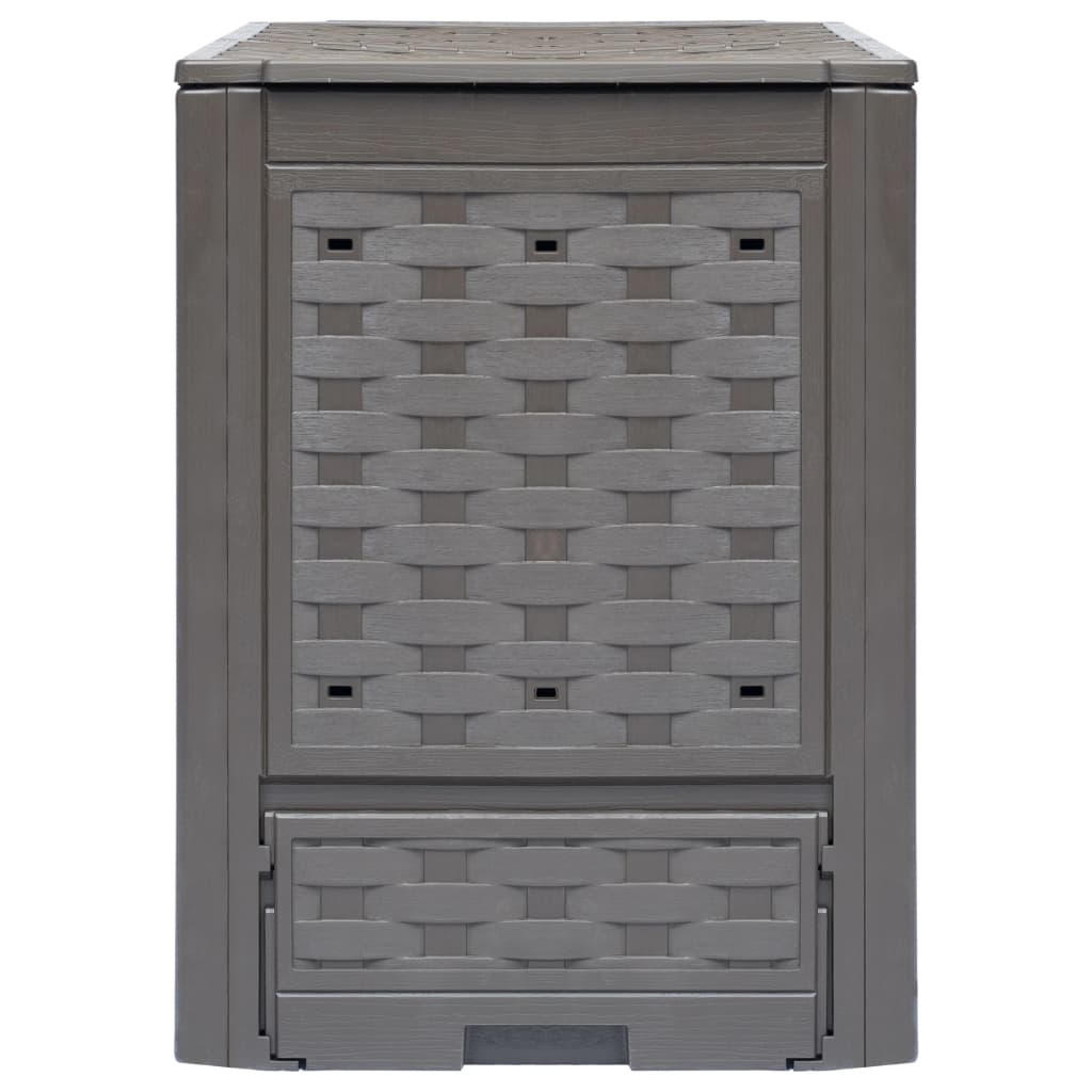 Compostores jardim 3pcs 60x60x83cm 900l plástico vime castanho