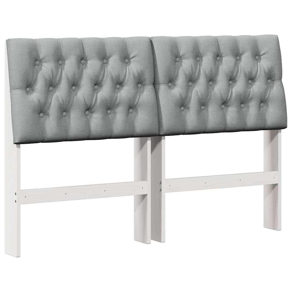 Cabeceira estofada cinzento-claro 160 cm