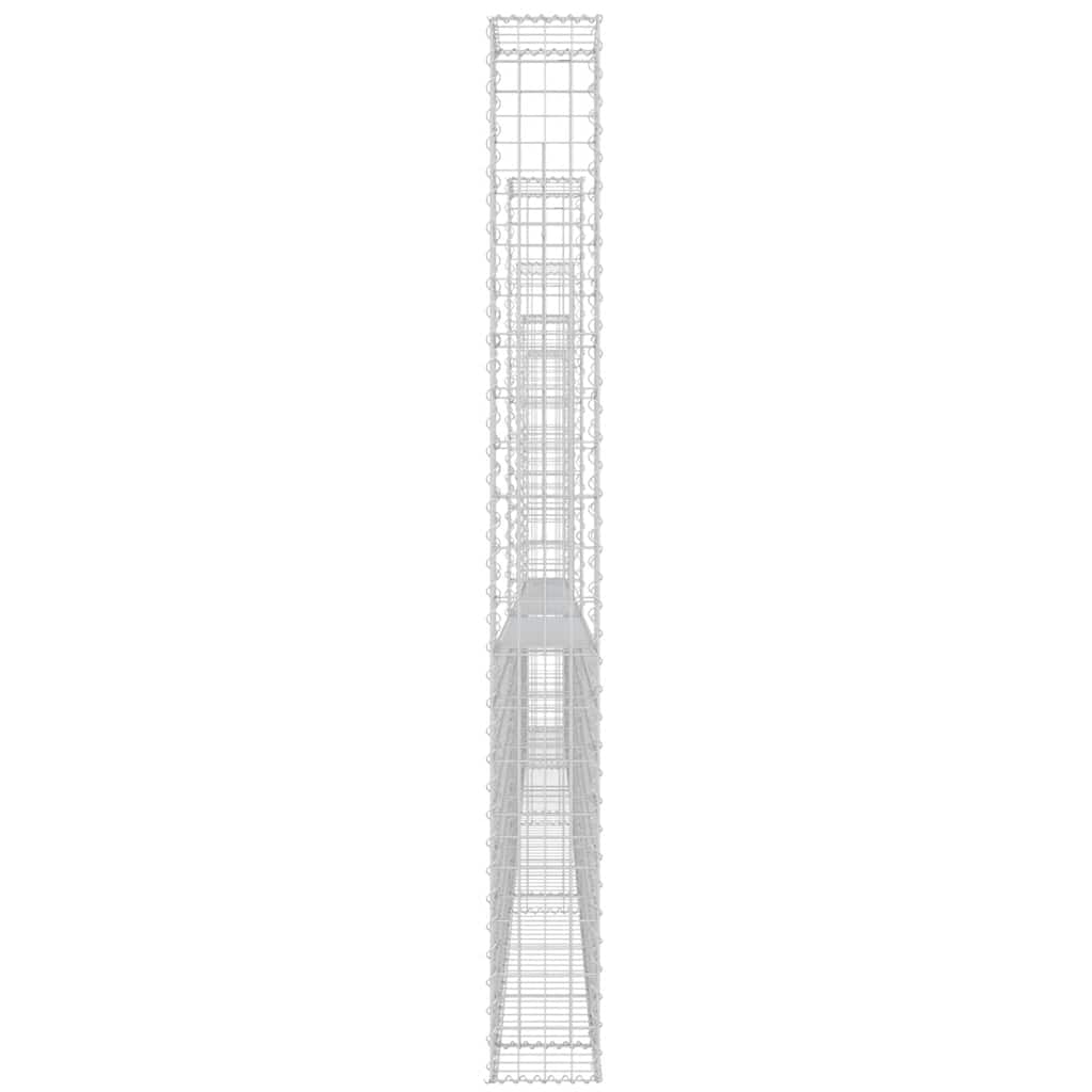 Cesto gabião em forma de u c/ 6 postes 620x20x200 cm ferro