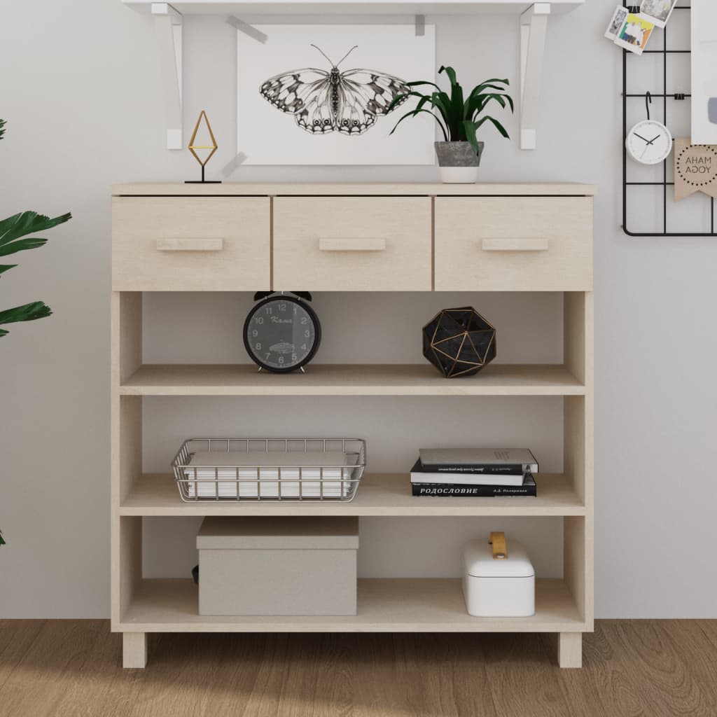 Mesa consola hamar 90x35x90 cm pinho maciço castanho-mel