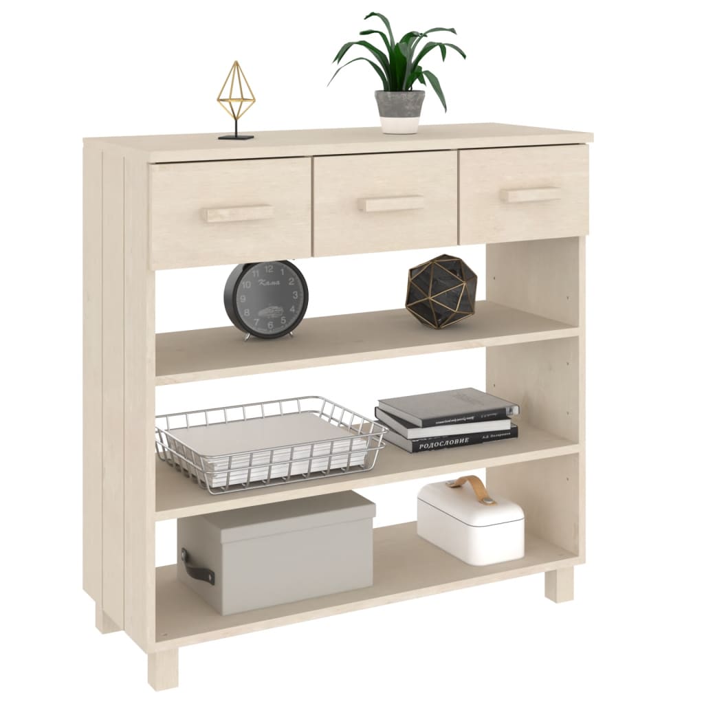 Mesa consola hamar 90x35x90 cm pinho maciço castanho-mel