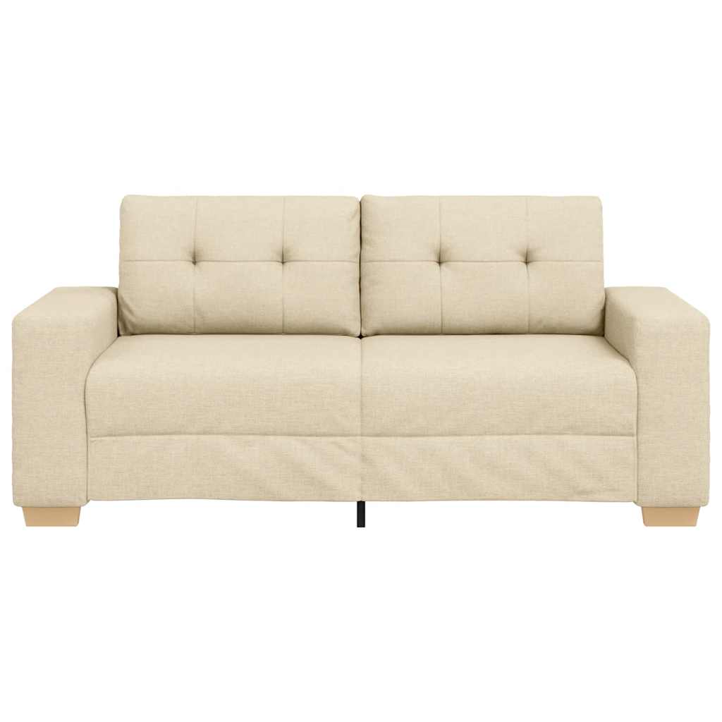 Sofá de dois lugares na cor creme, 180x77x82 cm, em tecido