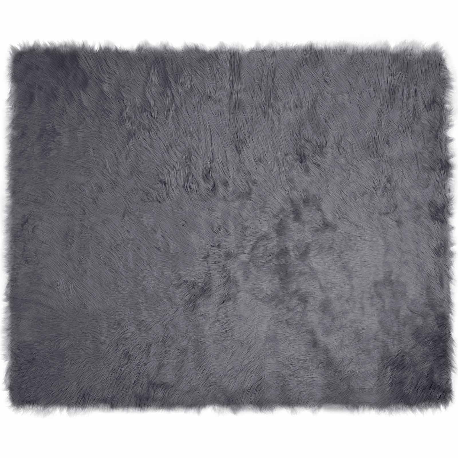 Tapete de de ovelha sintética tafalla antracite 200 x 280 cm