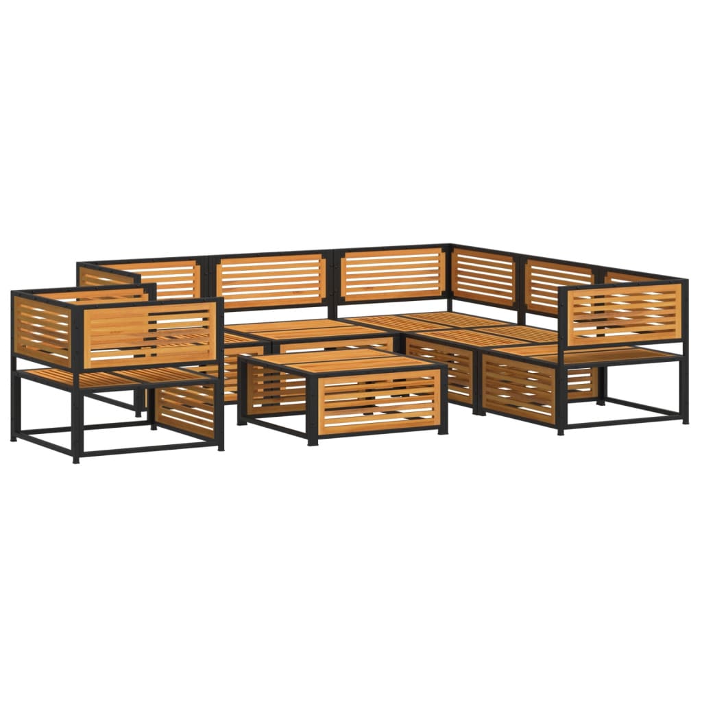 7 Pcs conjunto sofás jardim c/almofadões madeira maciça acácia