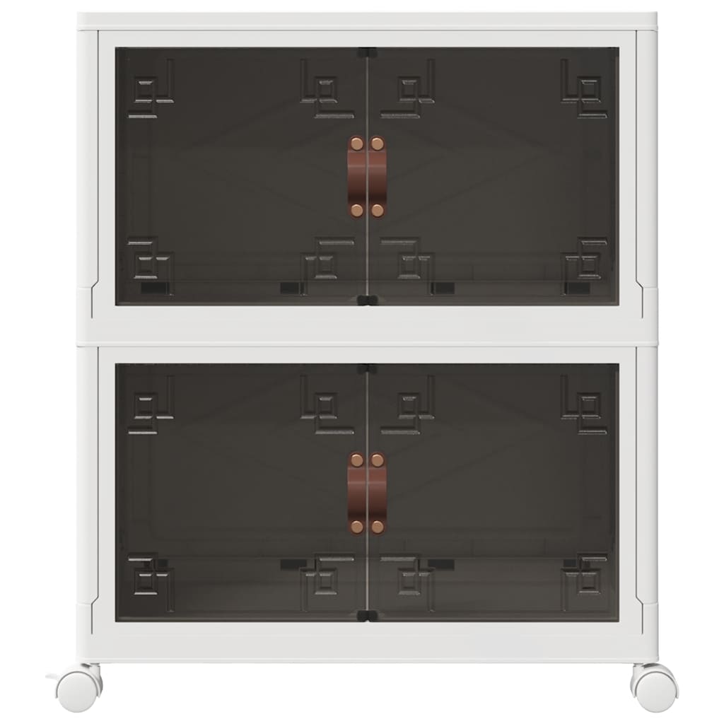 Caixa arrumação empilhável com rodas 2 níveis 75 l 64x40x76 cm