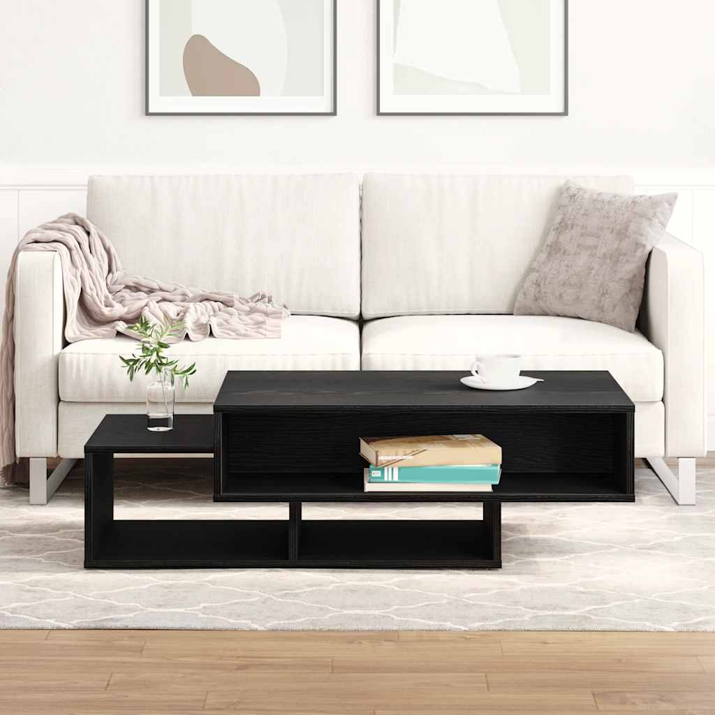 Mesa de centro em carvalho preto, 105 x 55 x 32 cm, madeira engenheirada