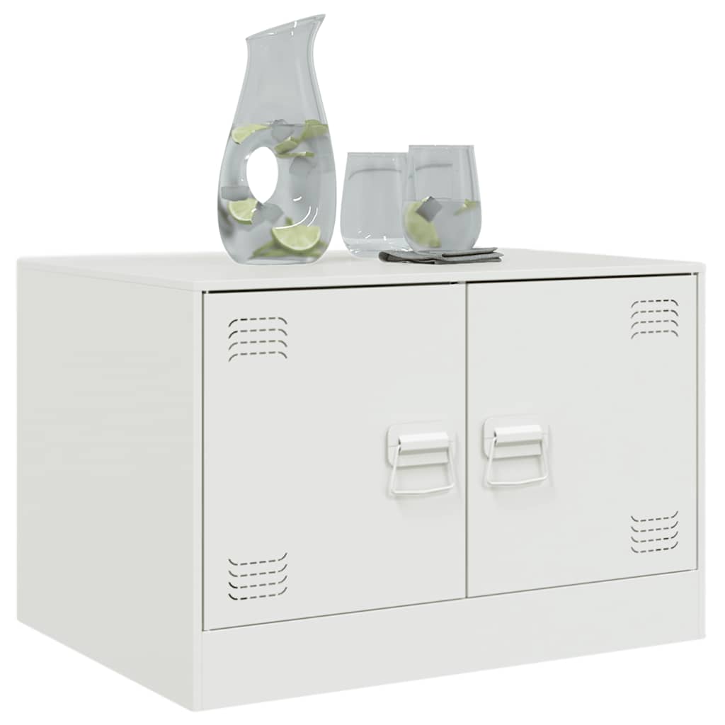 Mesa de centro 67x50x44 cm aço branco