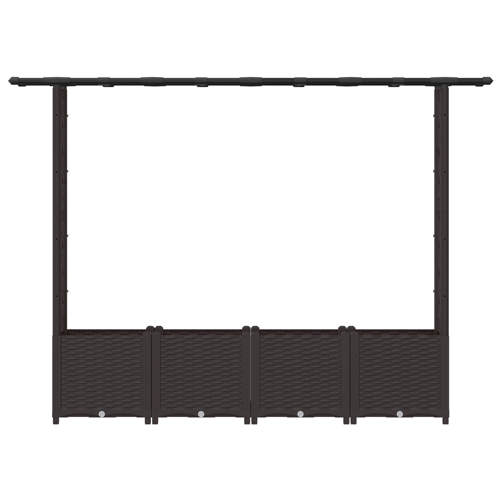 Cama elevada com treliça e telhado castanho 203 x 40 x 136 cm