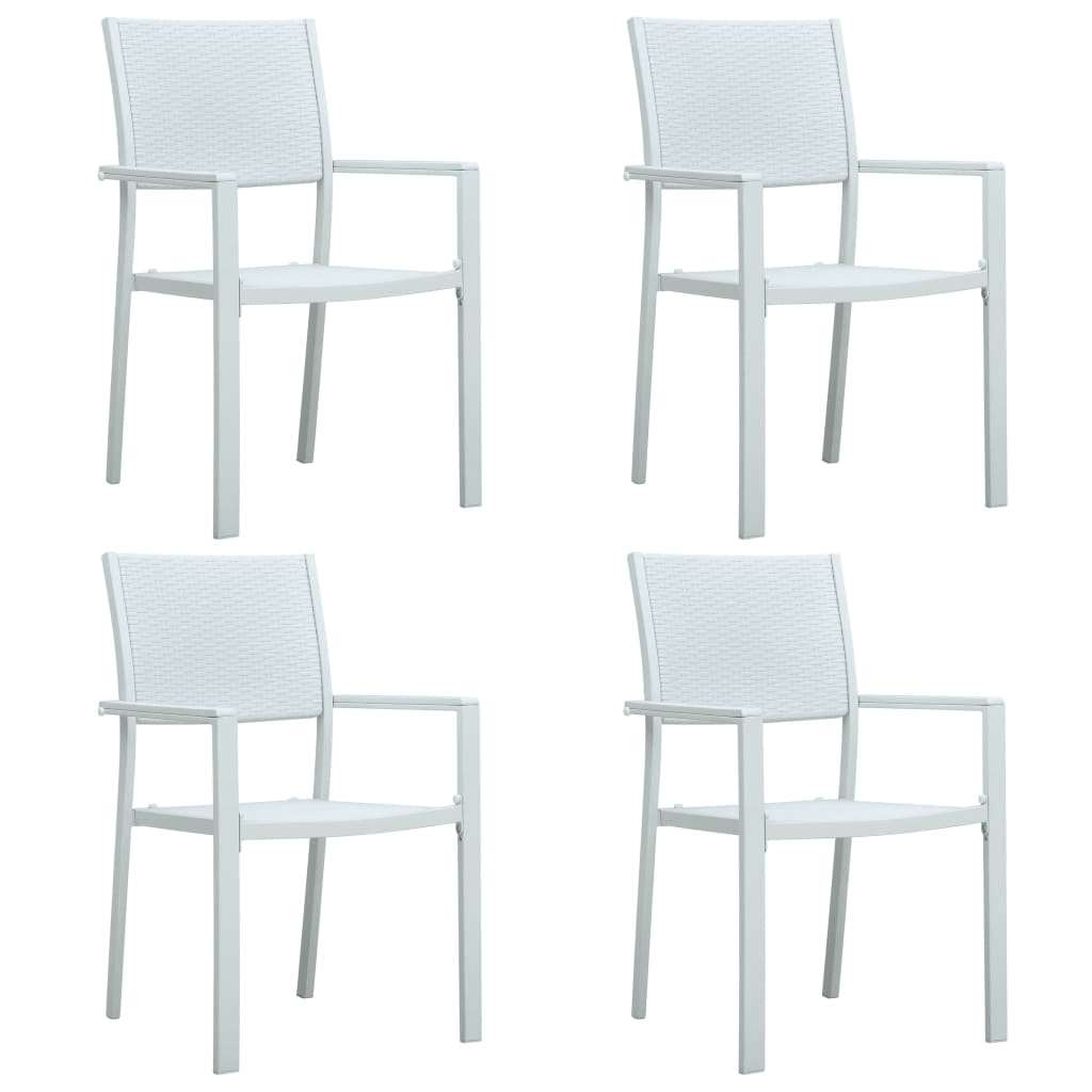 5 Pcs conjunto de jantar para jardim branco