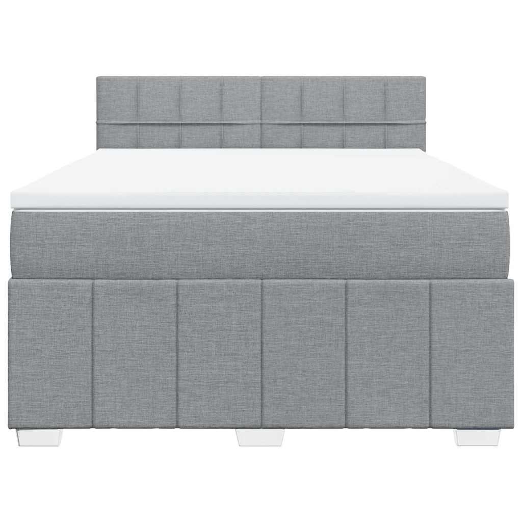 Cama com molas/colchão 140x190 cm tecido cinzento-claro