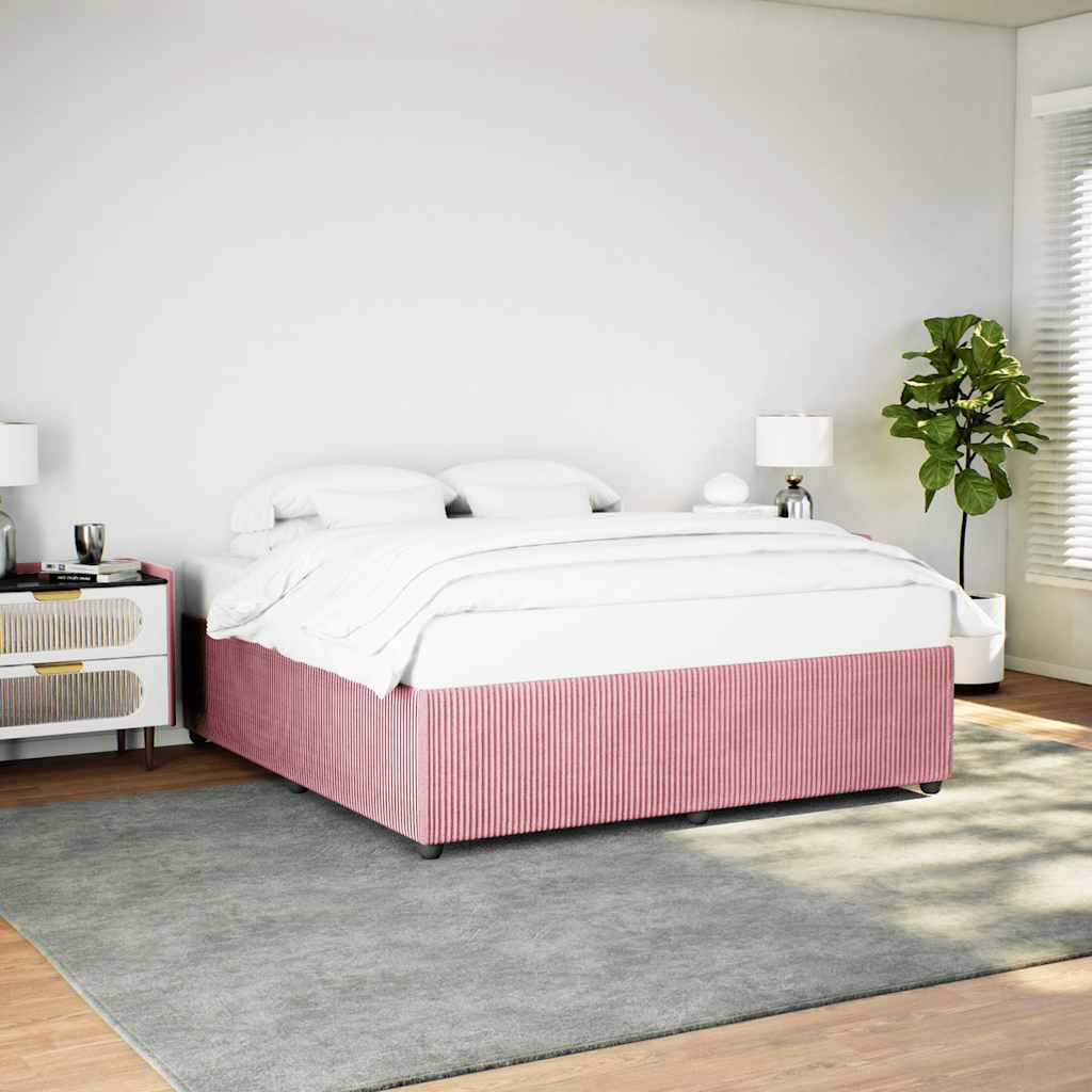 Estrutura de cama 200x200 cm veludo rosa