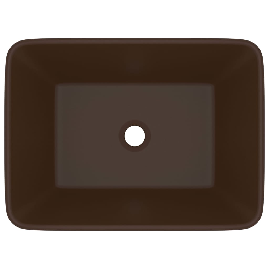Lavatório luxuoso 41x30x12 cm cerâmica castanho-escuro mate