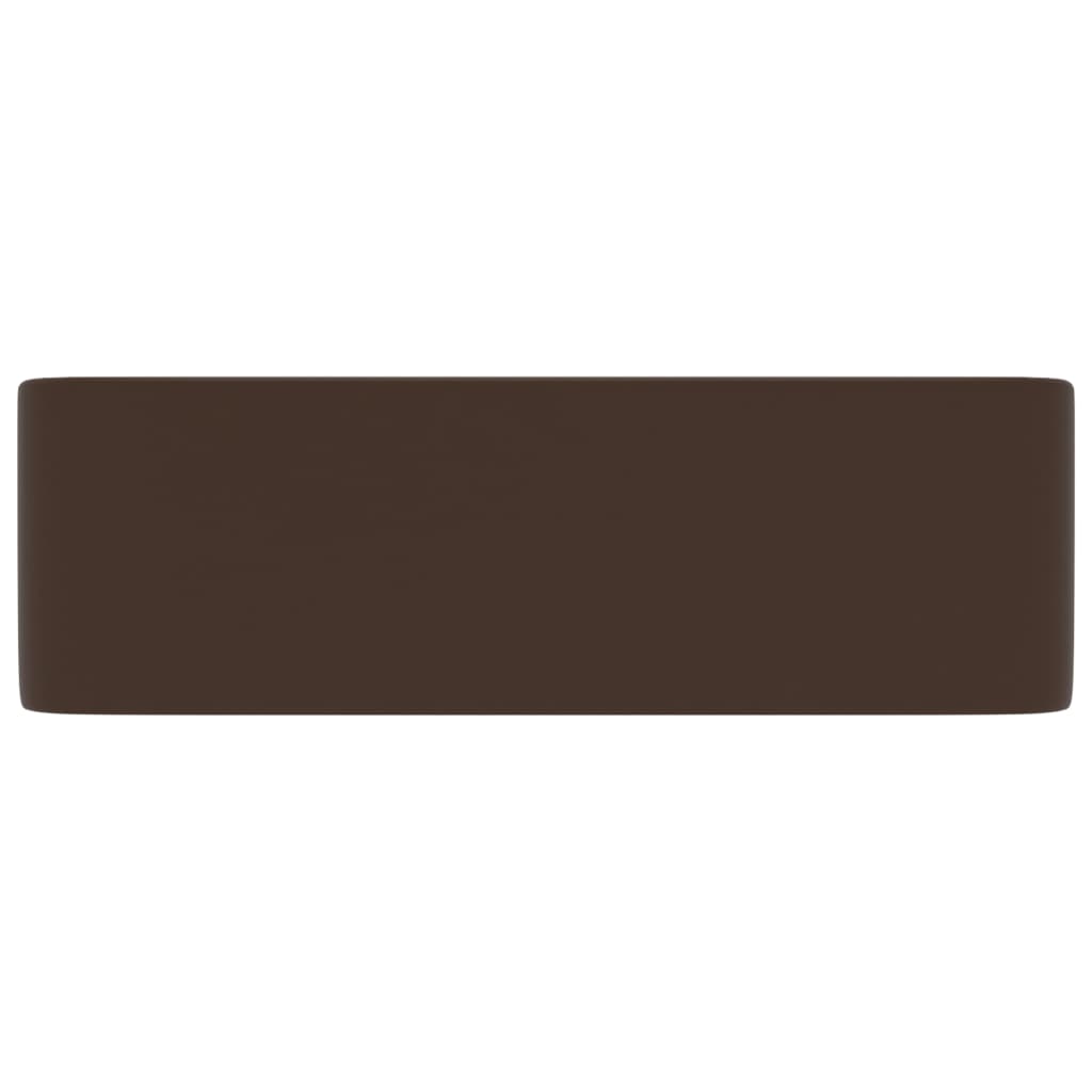 Lavatório luxuoso 41x30x12 cm cerâmica castanho-escuro mate