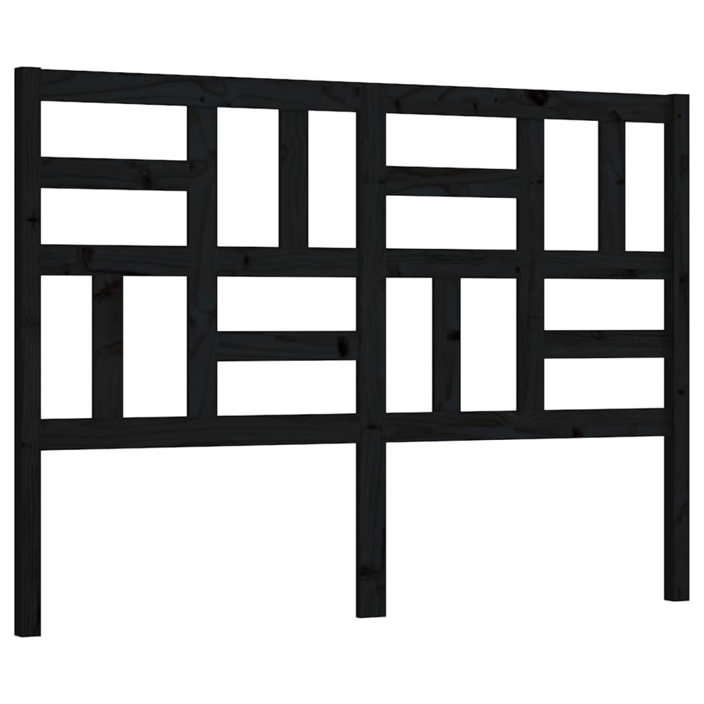 Cabeceira de cama 126x4x104 cm pinho maciço preto