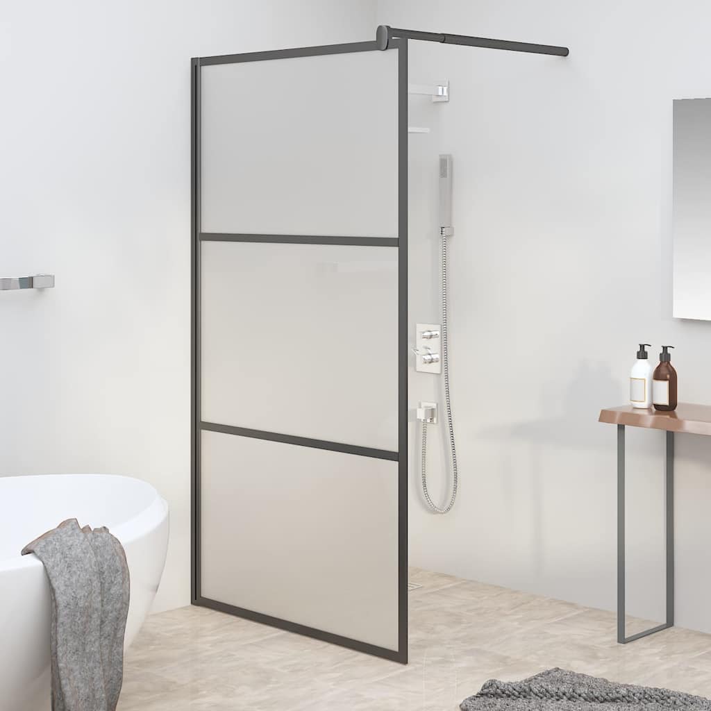 Divisória de chuveiro 100x195 cm vidro opaco esg preto