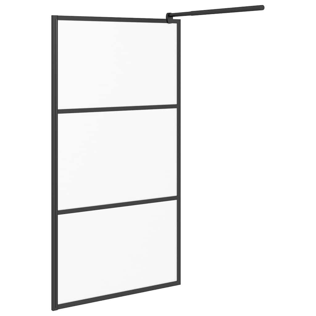 Divisória de chuveiro 100x195 cm vidro opaco esg preto