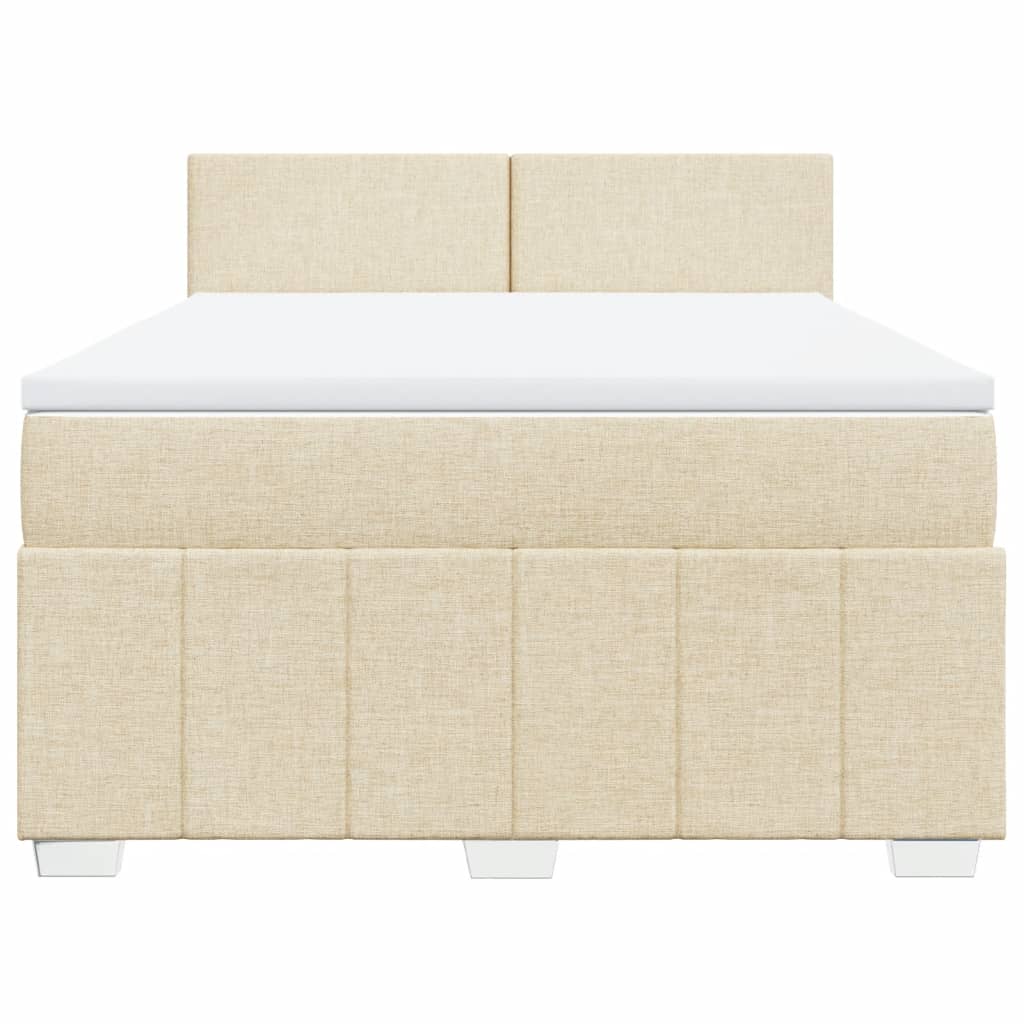 Cama com molas/colchão 140x190 cm tecido cor creme