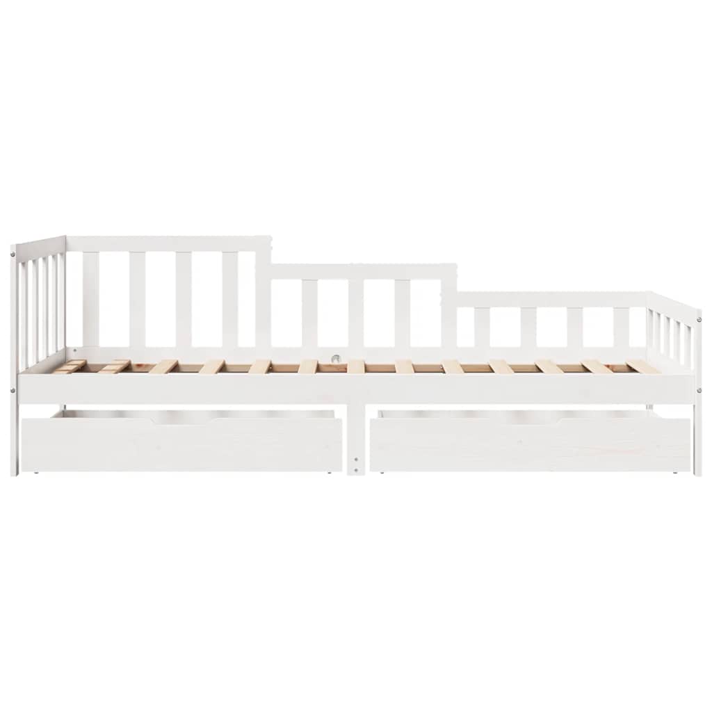 Sofá-cama com gavetas 80x200 cm madeira de pinho maciça