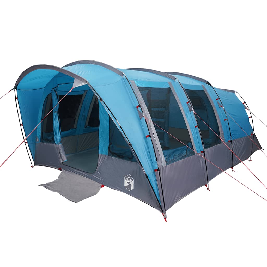 Tenda familiar túnel para 8 pessoas impermeável azul