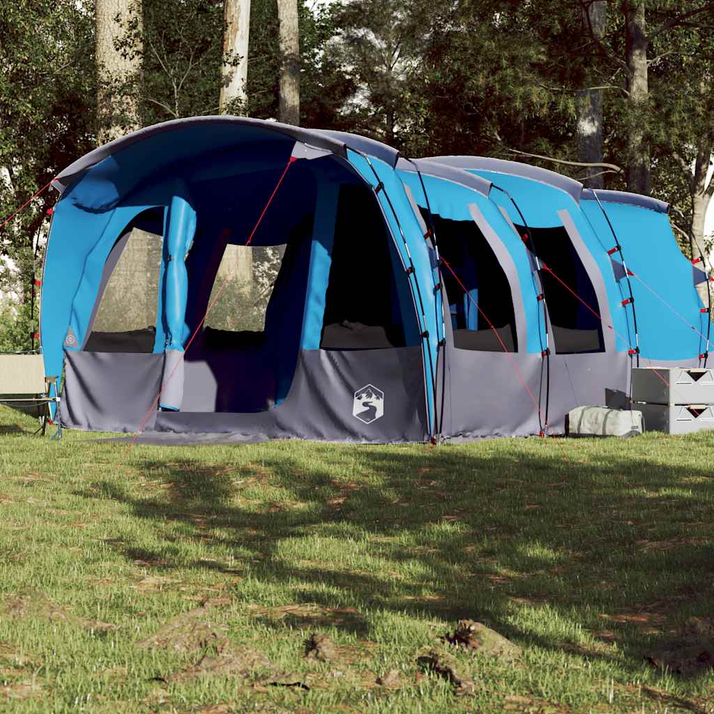 Tenda familiar túnel para 8 pessoas impermeável azul