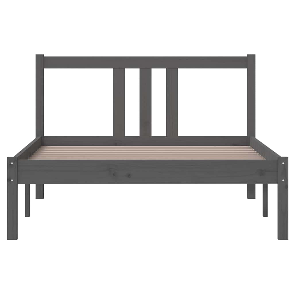 Estrutura de cama 100x200 cm madeira maciça cinzento