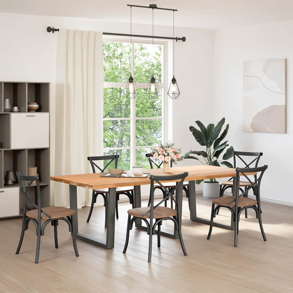 Pés para mesa de jantar em v, 3 peças, antracite, 100x(72-73,3) cm, aço