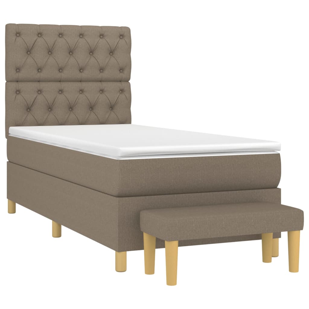 Cama com molas/colchão 80x200 cm tecido castanho-acinzentado