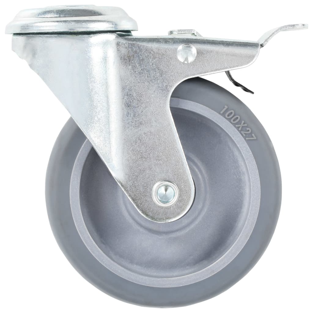 16 Pcs rodas giratórias com orifício para parafuso 100 mm