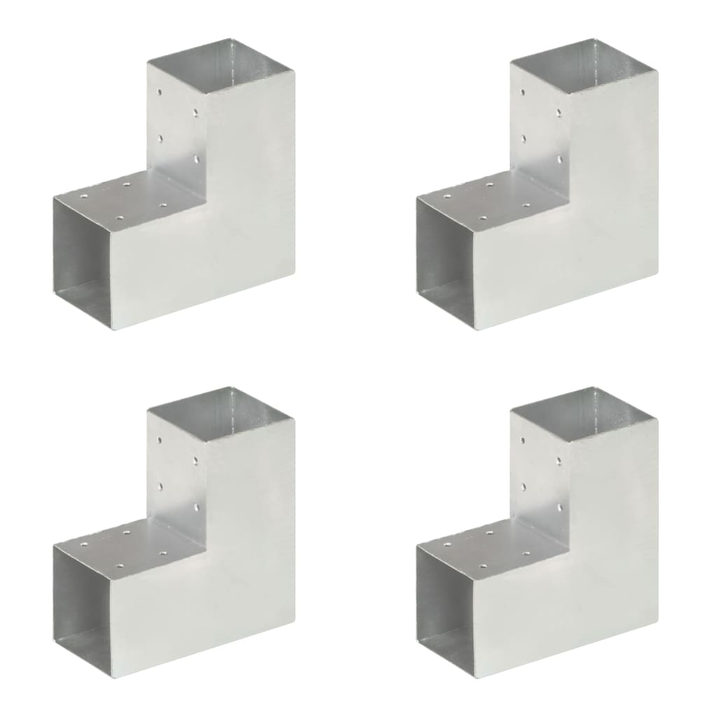 Bases para poste em forma de l 4 pcs 91x91 mm metal galvanizado