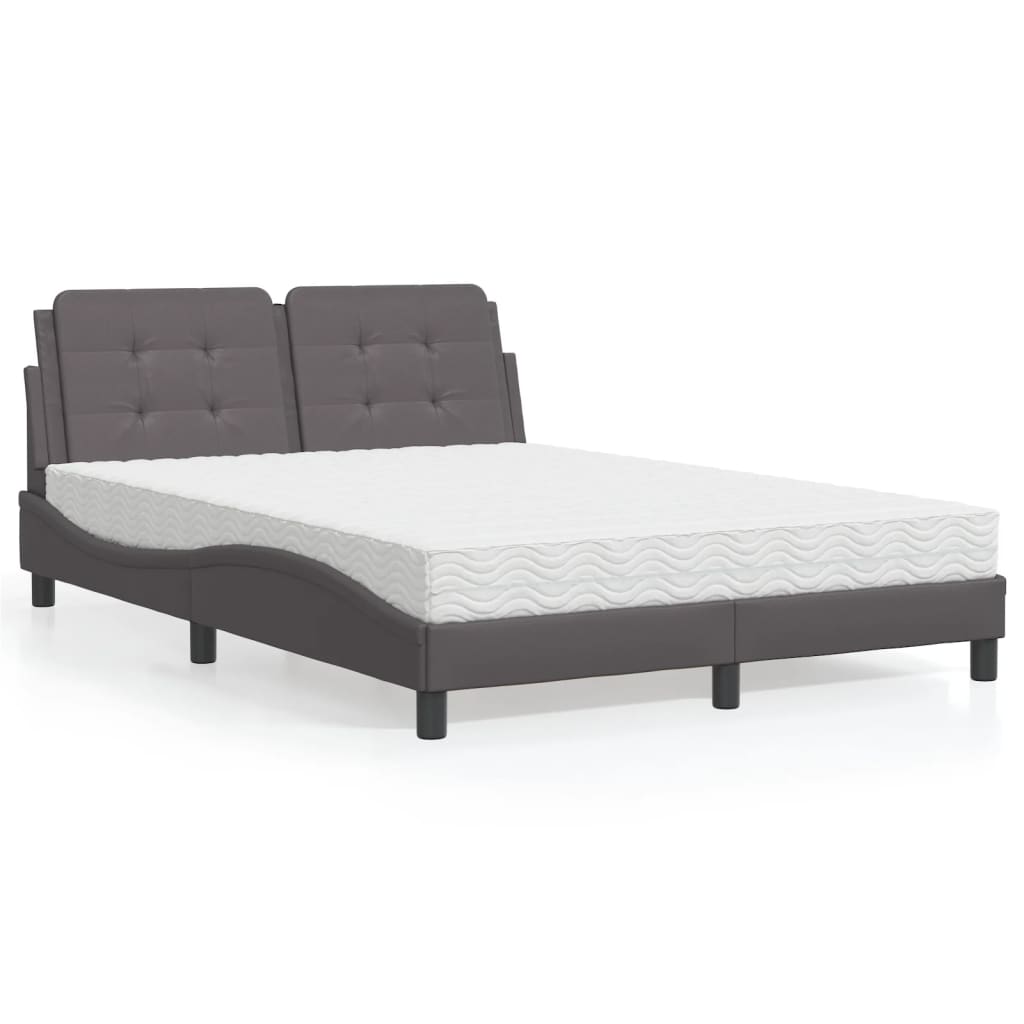 Estrutura de cama sem colchão zadar 120x200 cm couro artificial cinzento