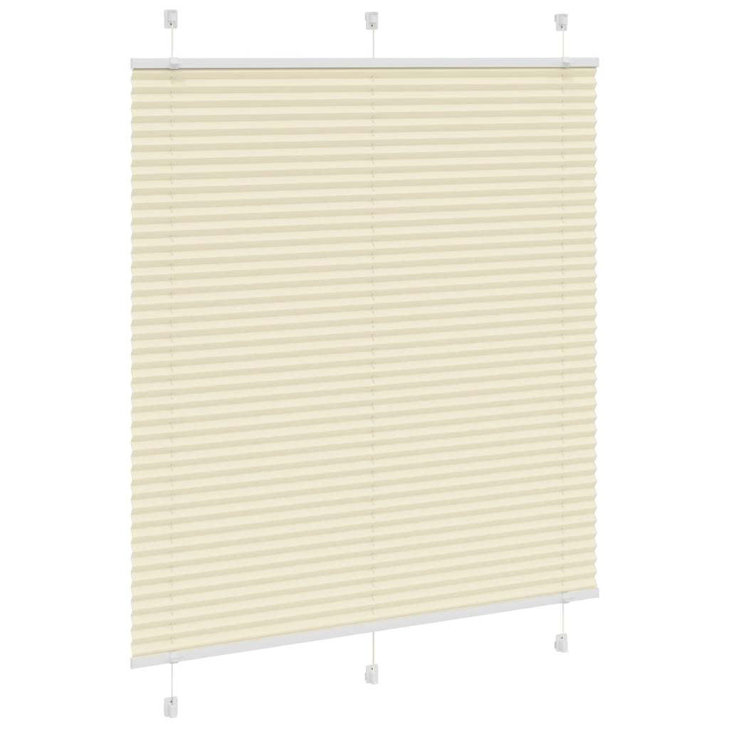Plissado cego creme 115x150 cm largura tecido 114,4cm poliéster