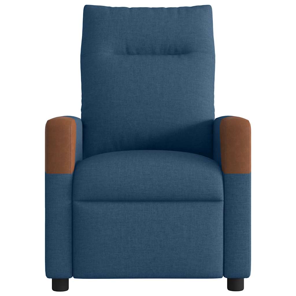 Poltrona reclinável de massagens tecido azul