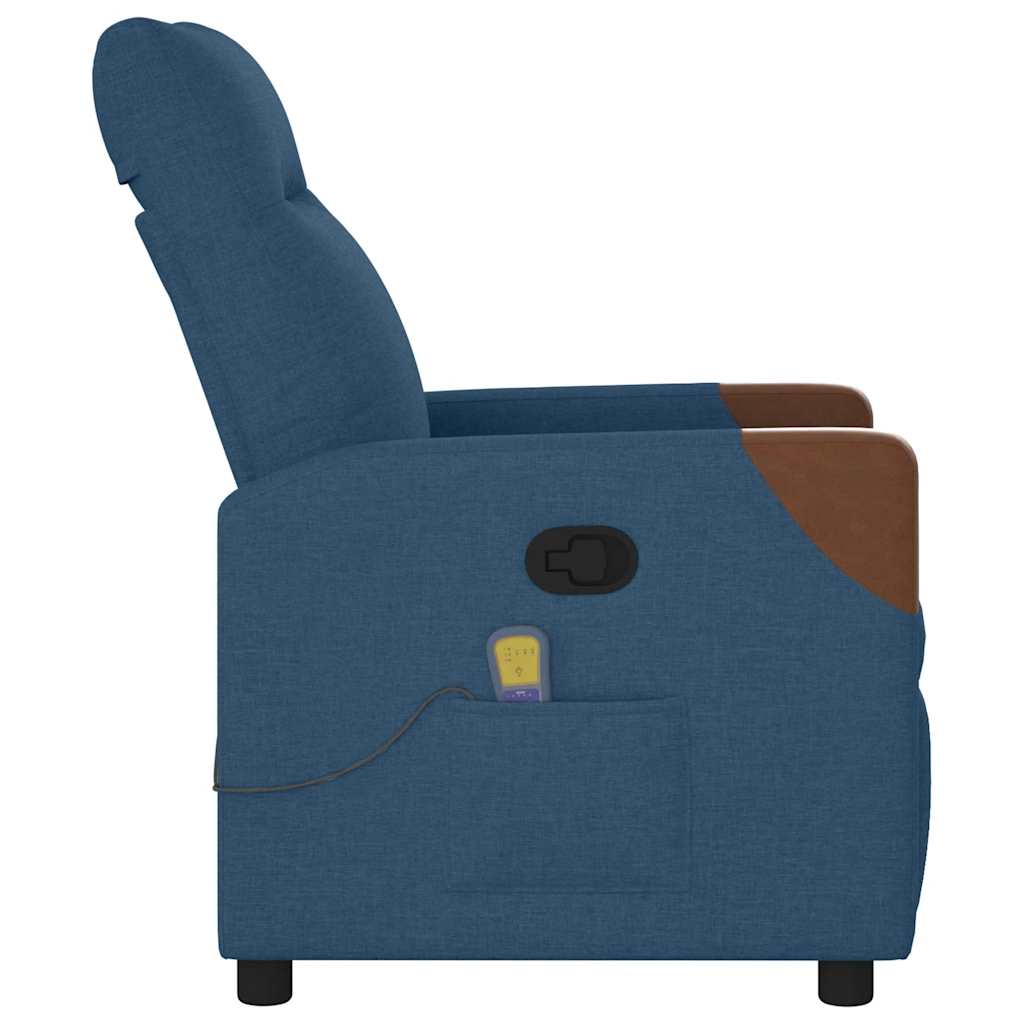 Poltrona reclinável de massagens tecido azul