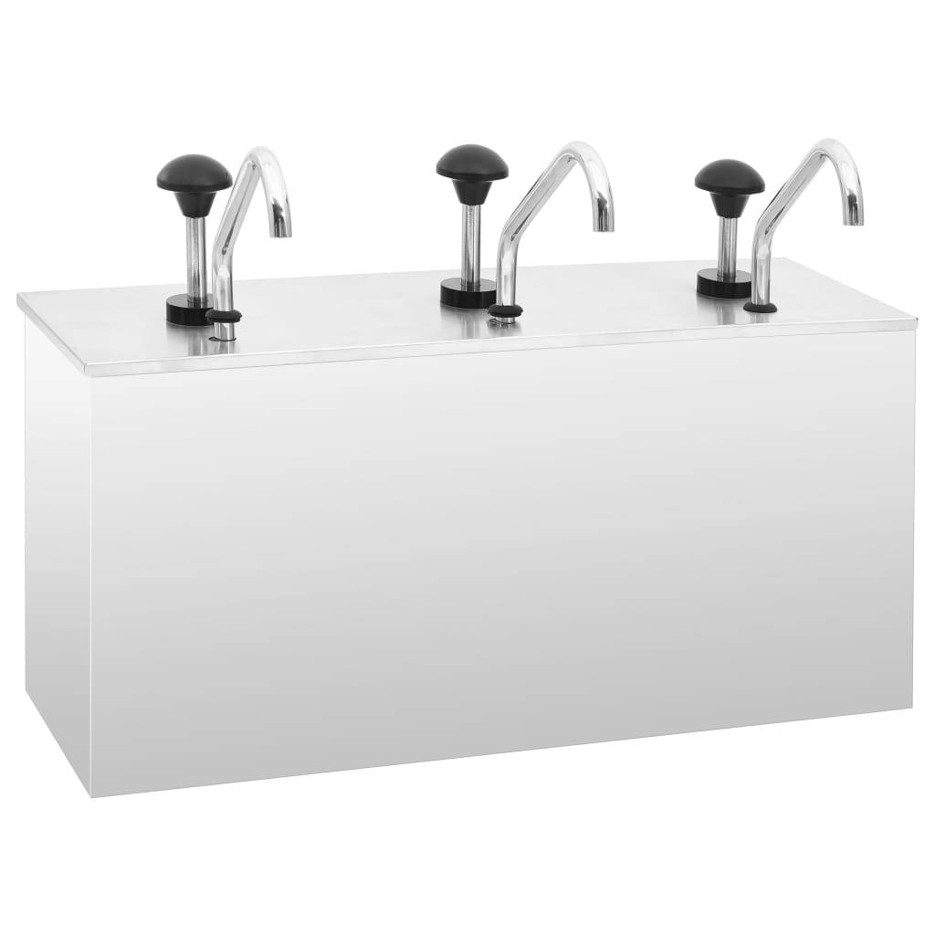 Dispensador de molhos aço inoxidável 3 x 3,5 l