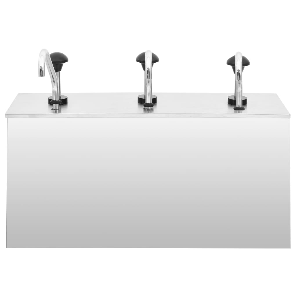 Dispensador de molhos aço inoxidável 3 x 3,5 l