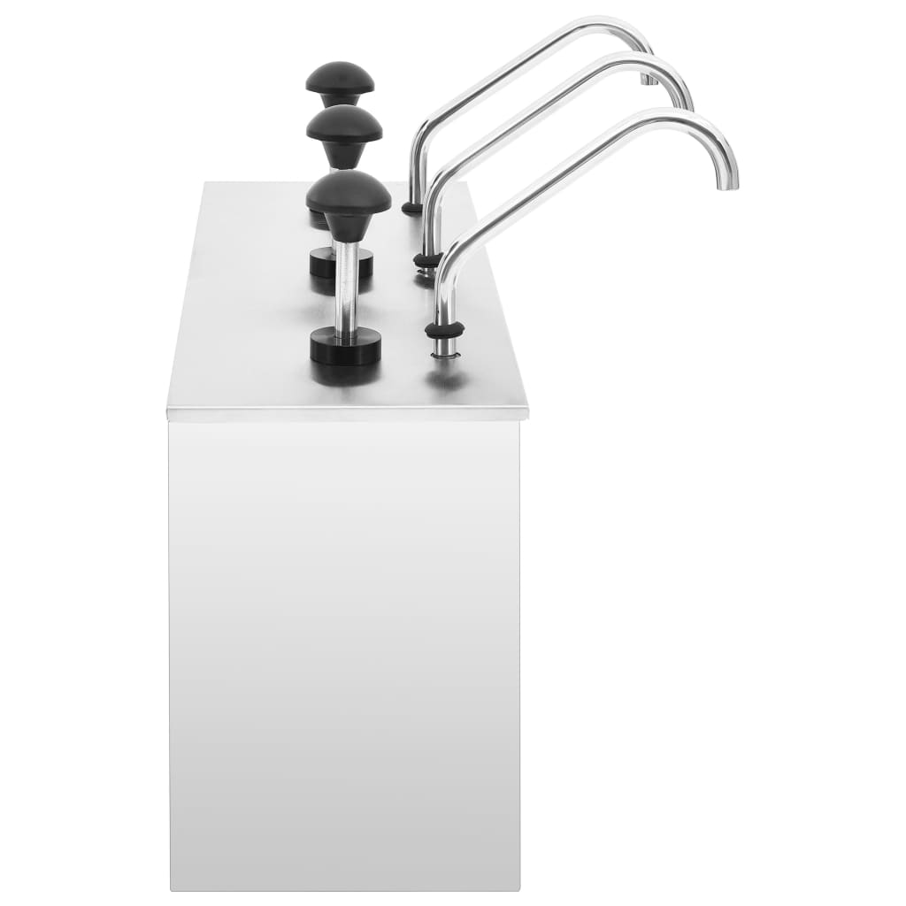 Dispensador de molhos aço inoxidável 3 x 3,5 l