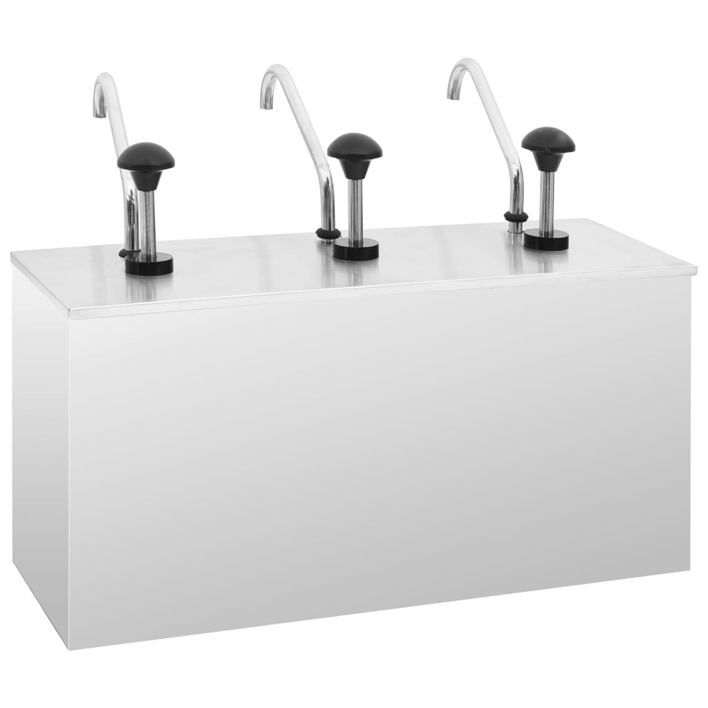 Dispensador de molhos aço inoxidável 3 x 3,5 l
