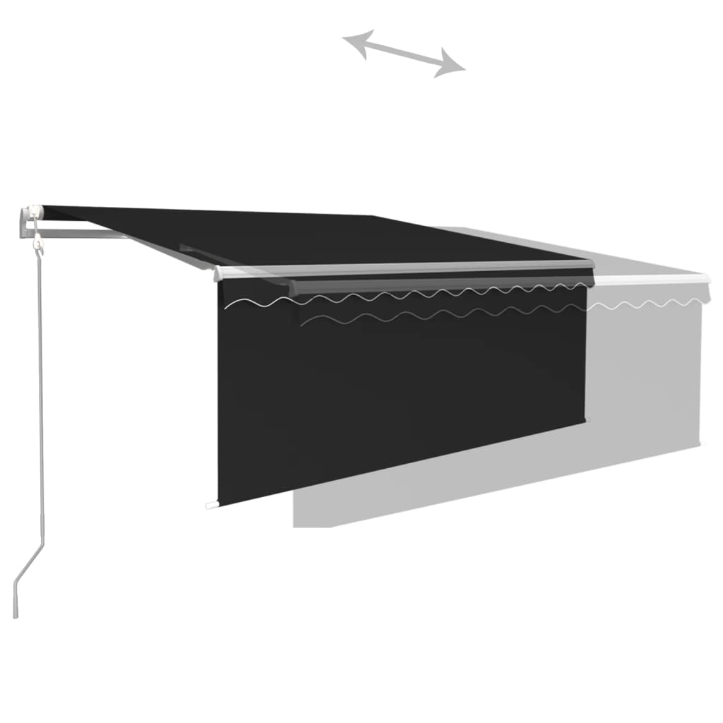 Toldo automático c/ estore/LED/sensor de vento 3x2,5m antracite