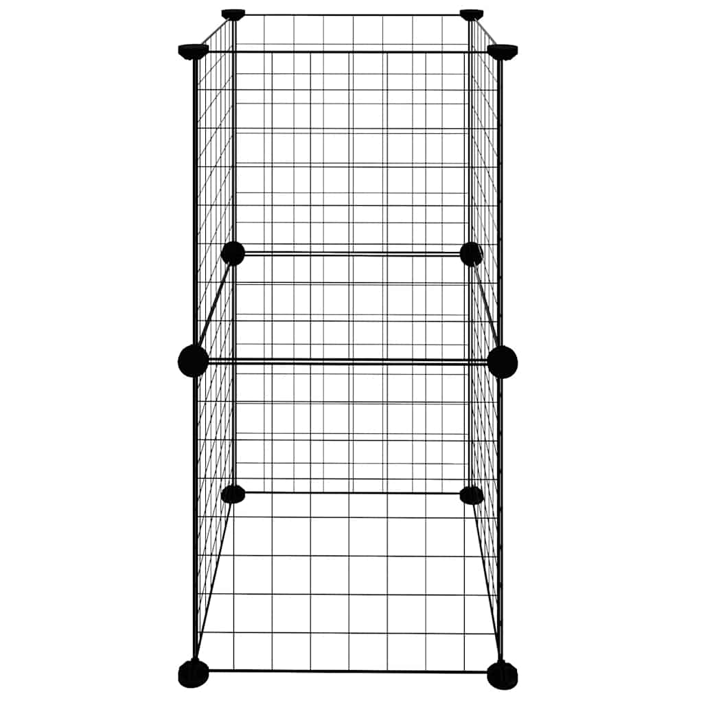 Gaiola p/ animais de estimação com 8 painéis 35x35 cm aço preto