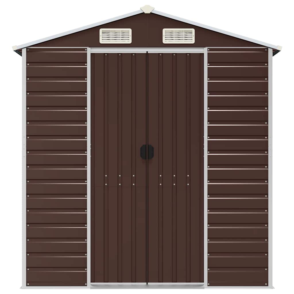 Abrigo de jardim 191x130x198 cm aço galvanizado castanho