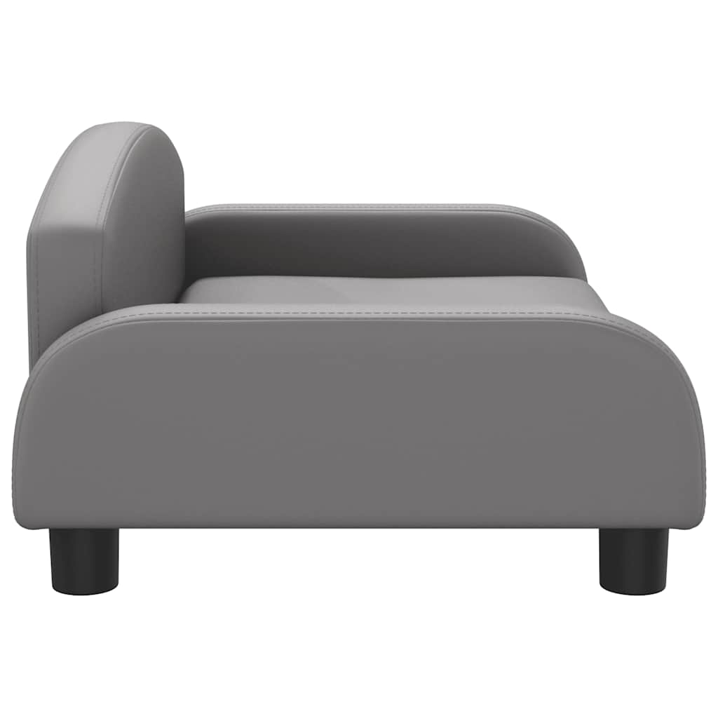Sofá infantil 70x45x30 cm couro artificial cinzento