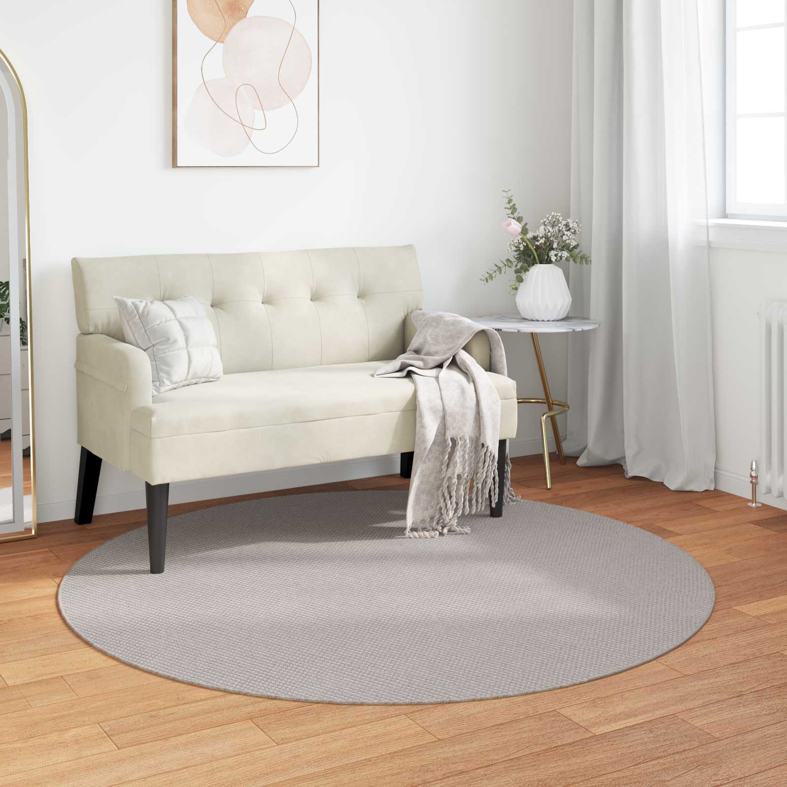 Tapetes de área redondo lugo creme ø 120 cm poliéster