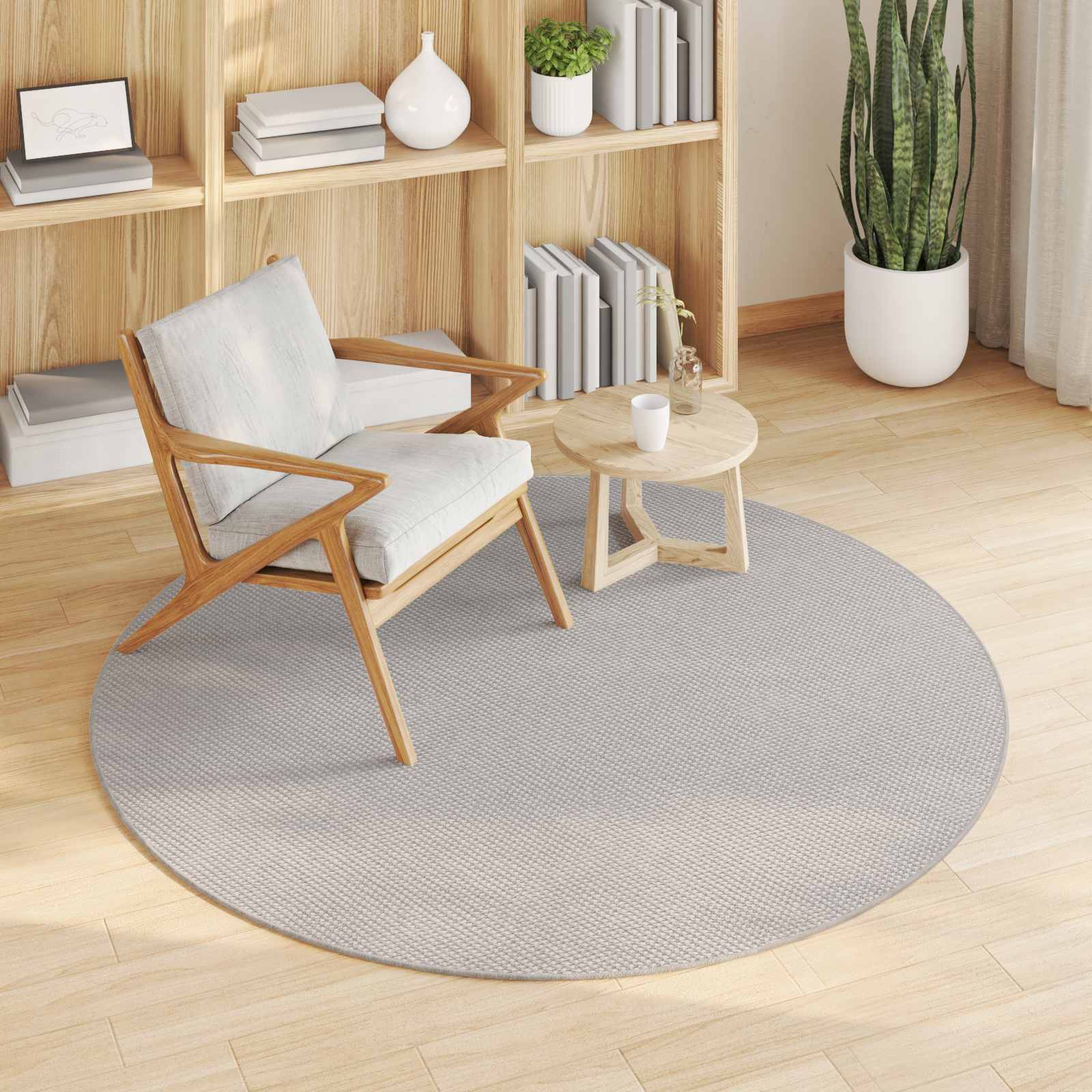 Tapetes de área redondo lugo creme ø 120 cm poliéster