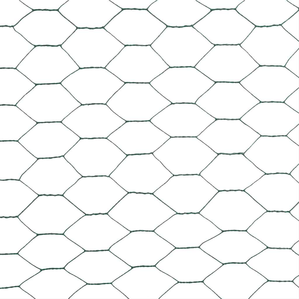 Cerca arame galinheiro 25x1,5 m aço c/ revestimento PVC verde