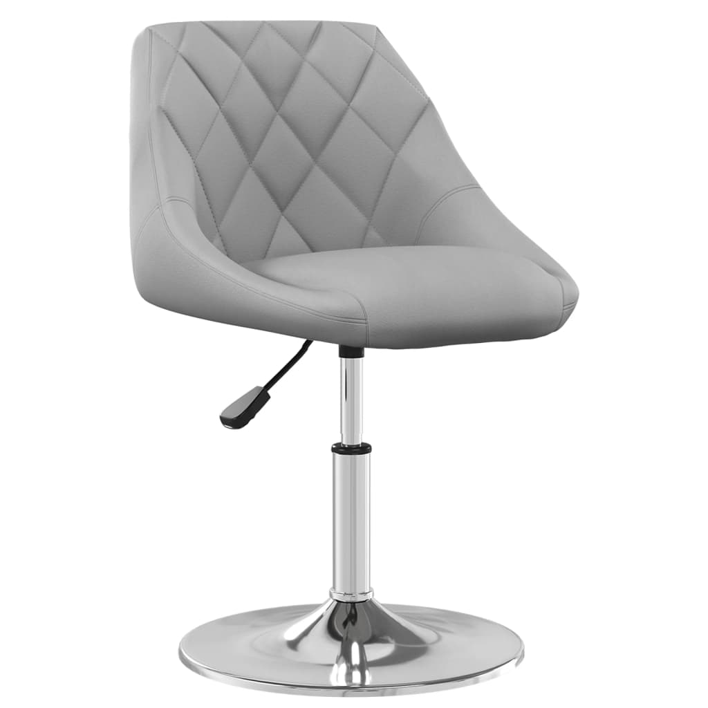 Cadeiras de jantar giratórias 2 pcs veludo cinzento-claro