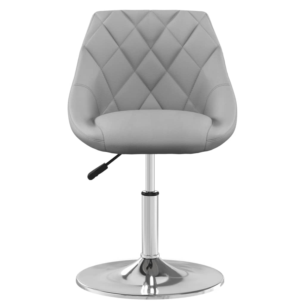 Cadeiras de jantar giratórias 2 pcs veludo cinzento-claro