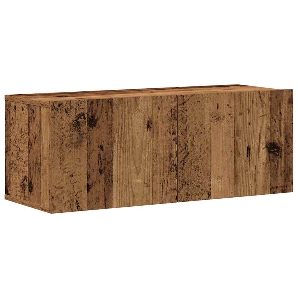 Armários de TV montados na parede 4 pcs madeira velha
