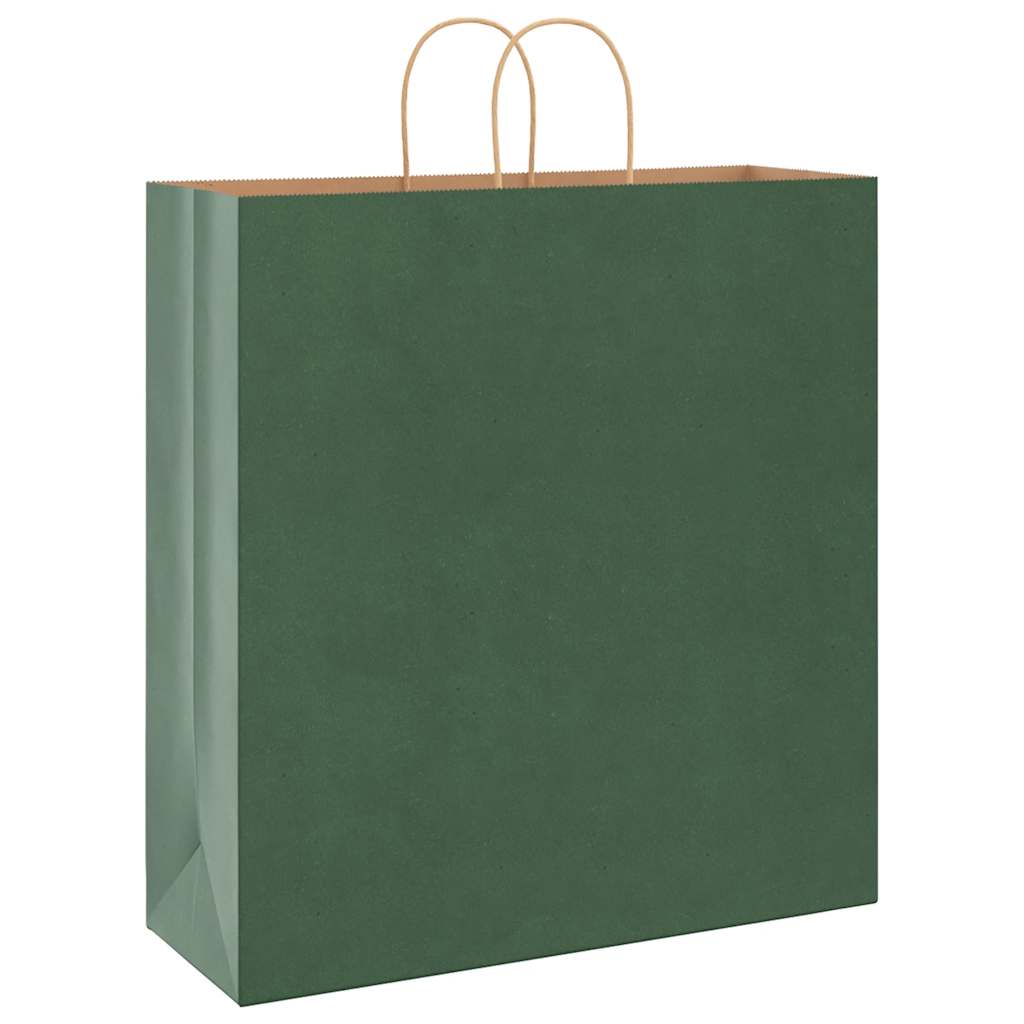 Sacos de papel 250 unid com alças verde 45x17x48 cm