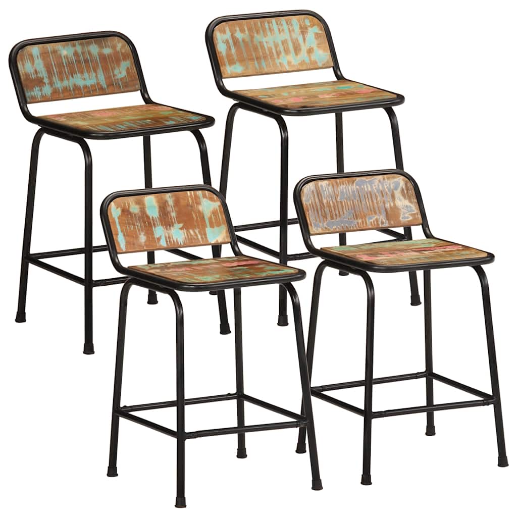 Bancos de bar 2 pcs 46x35,5x70 cm madeira maciça recuperada