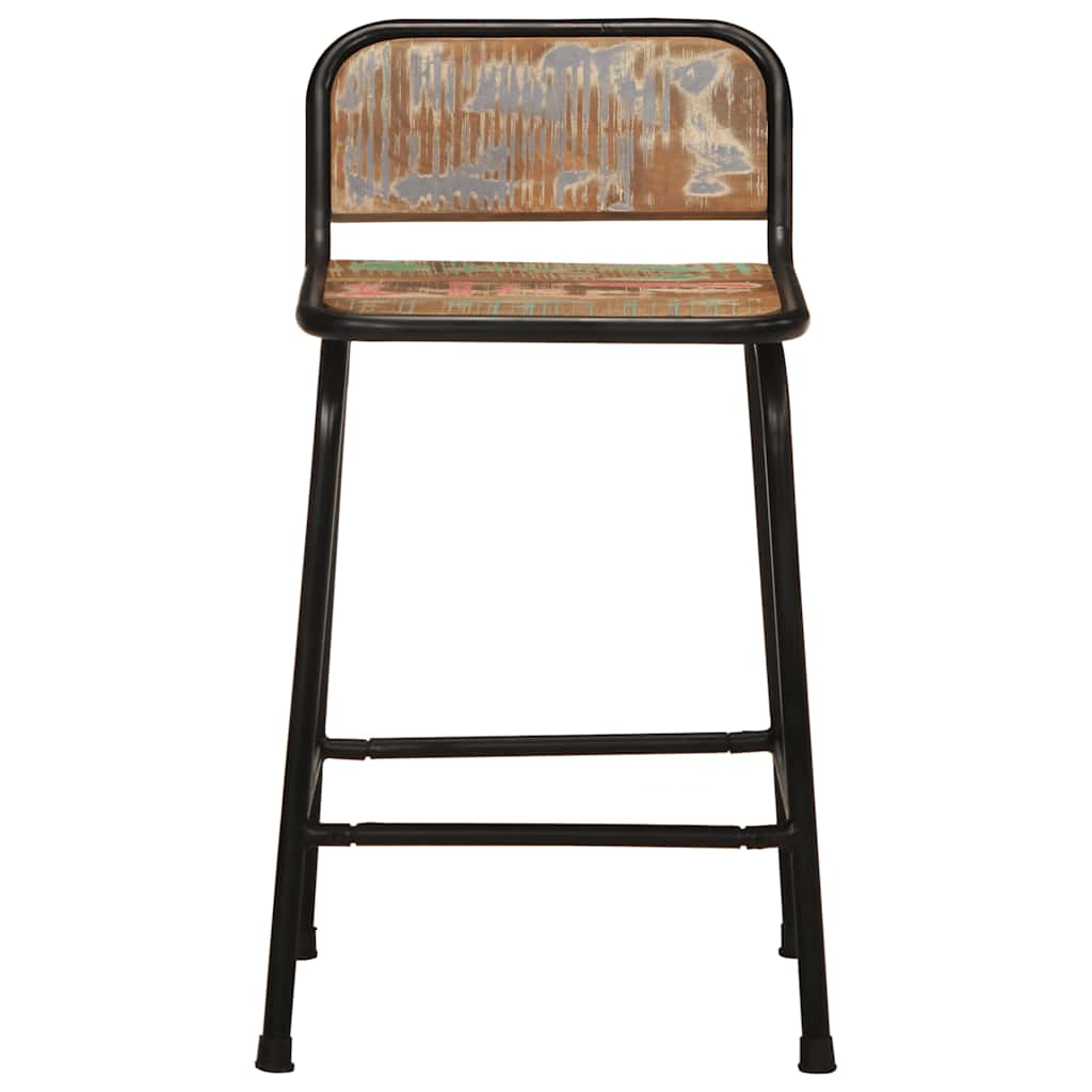 Bancos de bar 2 pcs 46x35,5x70 cm madeira maciça recuperada